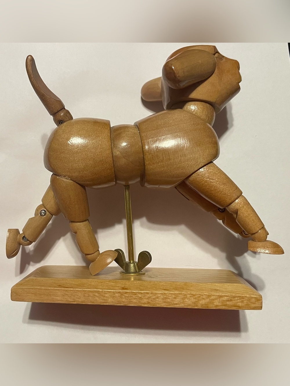 Movable Wooden Dog Figurine #8588